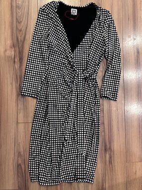 Anne Klein Polka Dot Print Wrap Dress